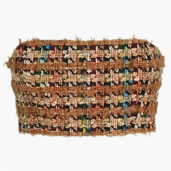 Ronny Kobo Collection cropped tweed boucle cropped jacket with tube top set NEW - Picture 12 of 15